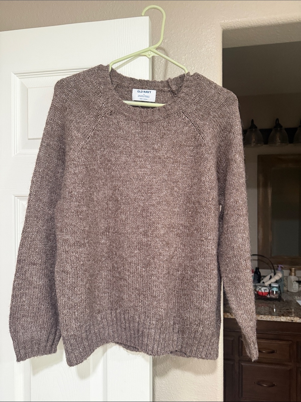 Old Navy Mauve Brown Heathered Crewneck Sweater